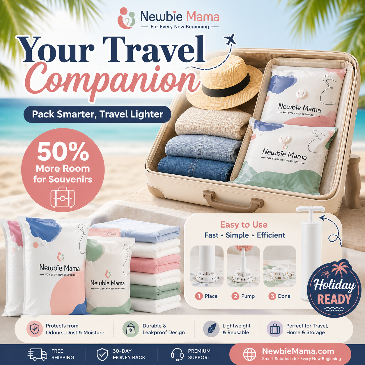 Newbie Mama Storage Bags - Family Organization Made Easy (Pack of 5)