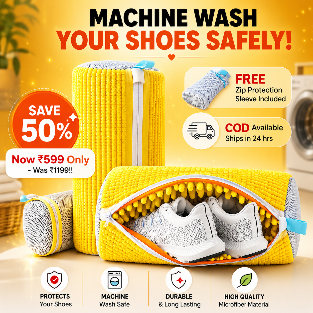 SneakClean™ Shoe Wash Bag — Machine Wash Your Shoes Without Damage